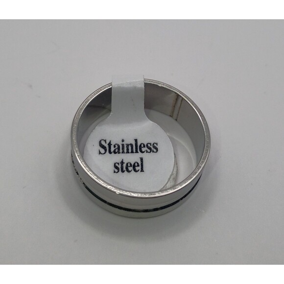 Mens Silver Alloy Stainless Steel Fashion Ring Band U.S Size 9.5 - Picture 3 of 3